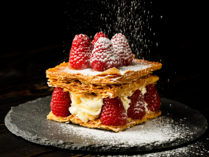 Frambozen-millefeuille