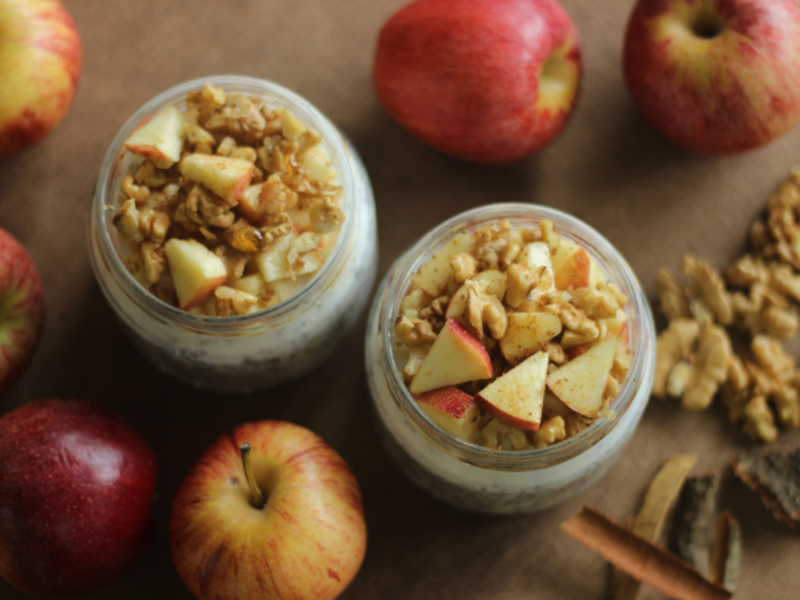 Overnight oats met appel en kaneel